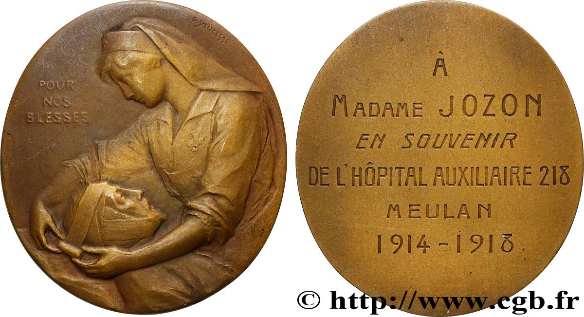 III REPUBLIC Médaille, Aux infirmières de France, Pour nos blessés AU