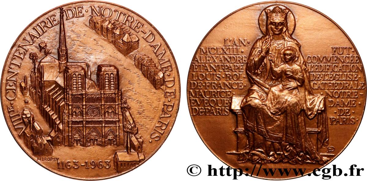 V REPUBLIC Médaille, Notre Dame de Paris MS