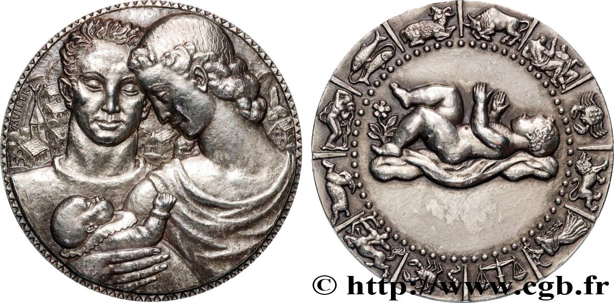CINQUIÈME RÉPUBLIQUE Médaille, Naissance TTB+