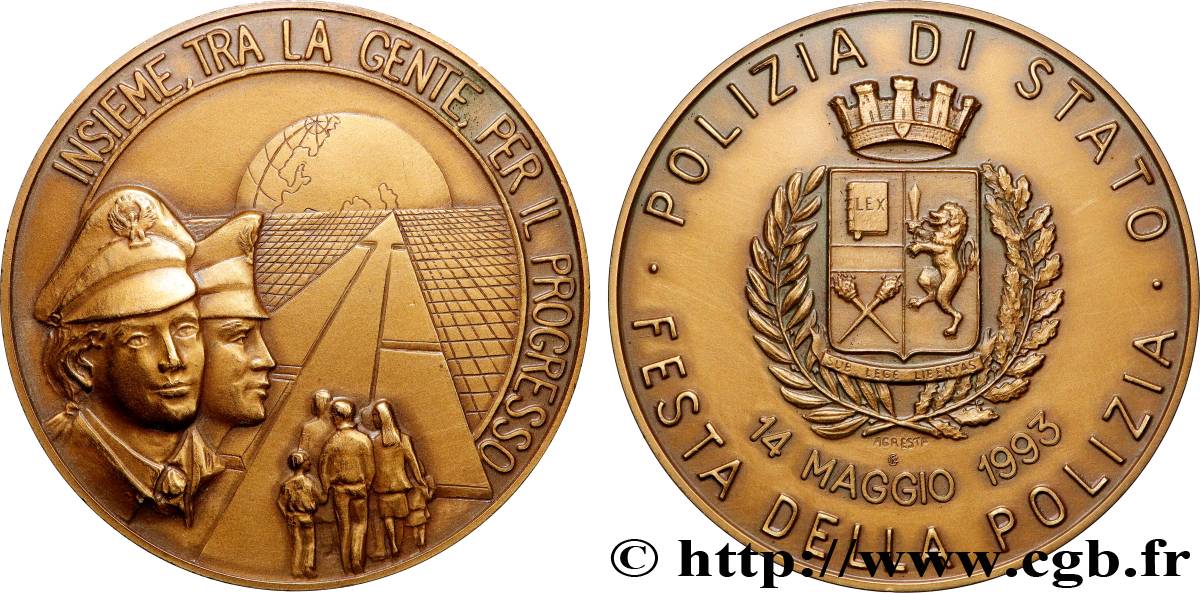 ITALY - ITALIAN REPUBLIC Médaille, Police d’état, Fête de la police AU