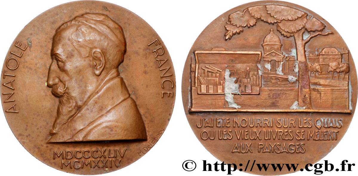 LITERATURE : WRITERS - POETS Médaille, Anatole France SS