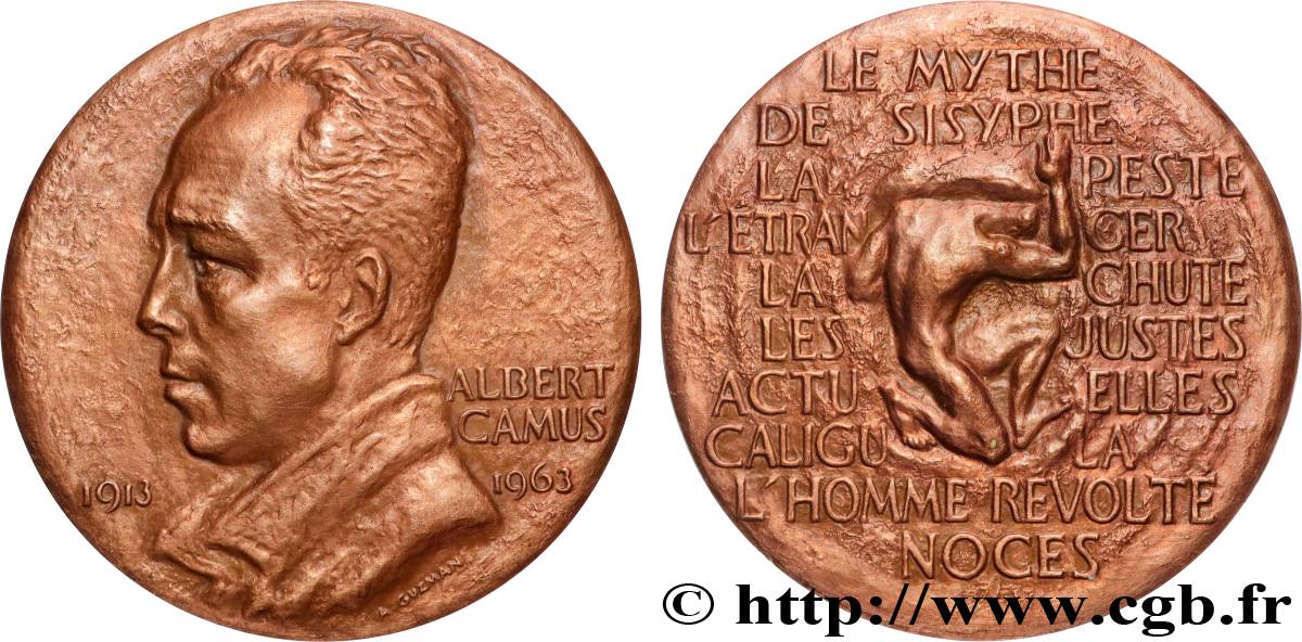 LITERATURE : WRITERS - POETS Médaille, Albert Camus AU