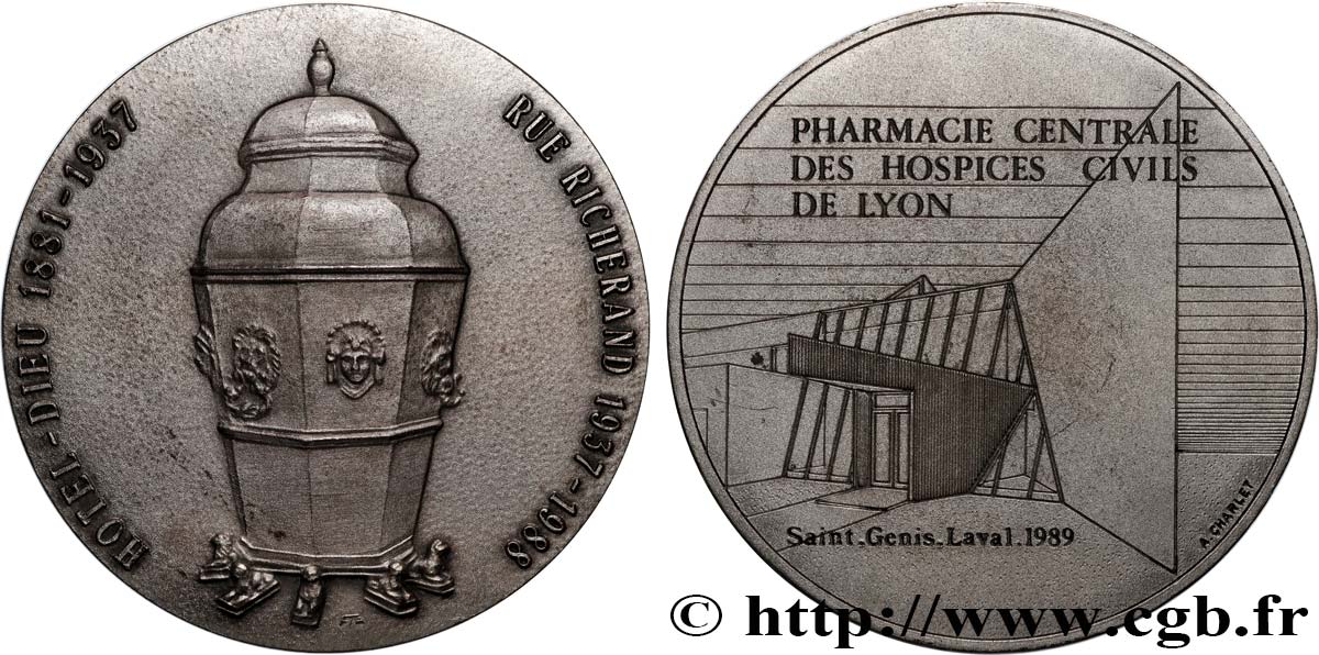 V REPUBLIC Médaille, Pharmacie centrale des hospices civils AU