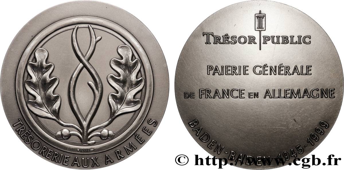 QUINTA REPUBLICA FRANCESA Médaille, Trésor Public, Trésorerie aux armées EBC