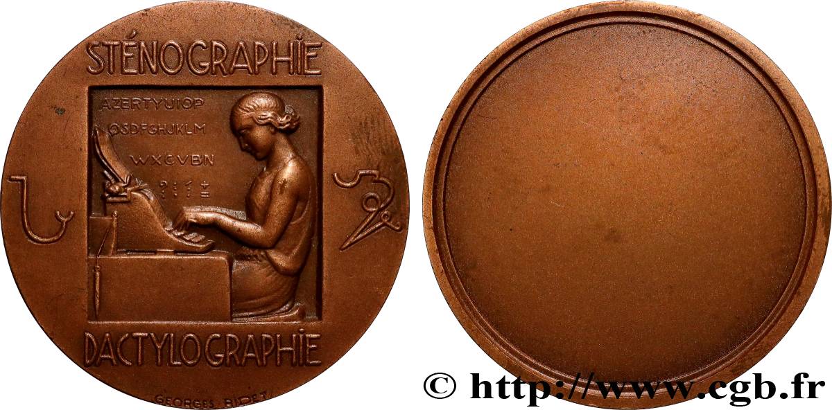 V REPUBLIC Médaille, Sténographie et Dactylographie  XF