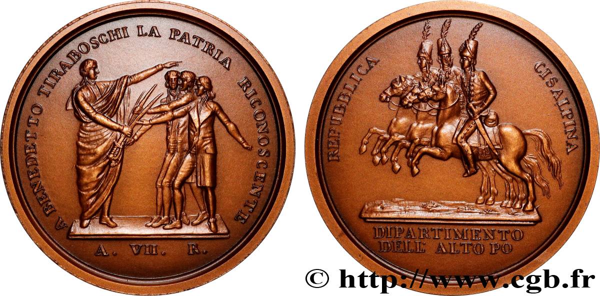 CINQUIÈME RÉPUBLIQUE Médaille, Benedetto Tiraboschi, Refrappe   SUP