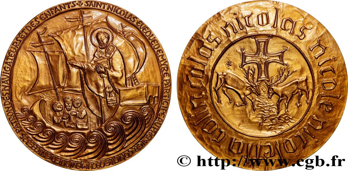 CINQUIÈME RÉPUBLIQUE Médaille, Saint Nicolas de Myre SUP+
