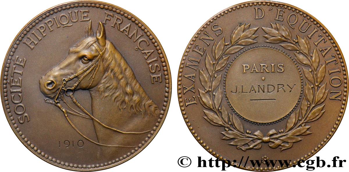 III REPUBLIC Médaille, Société hippique française, Examens d’équitation AU