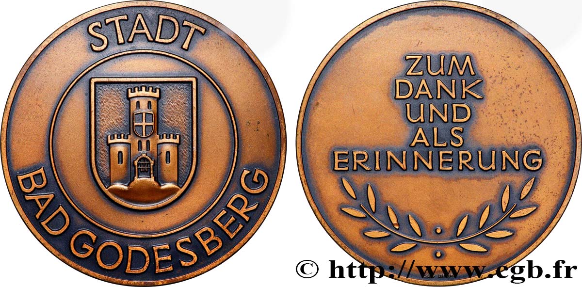 ALLEMAGNE Médaille, Ville de Bad Godesberg TTB+
