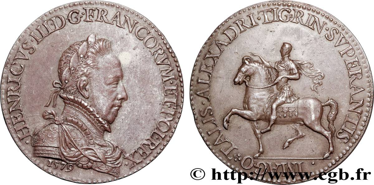 HENRI III Médaille, Alexandre (Henri III) franchissant le Tigre TTB