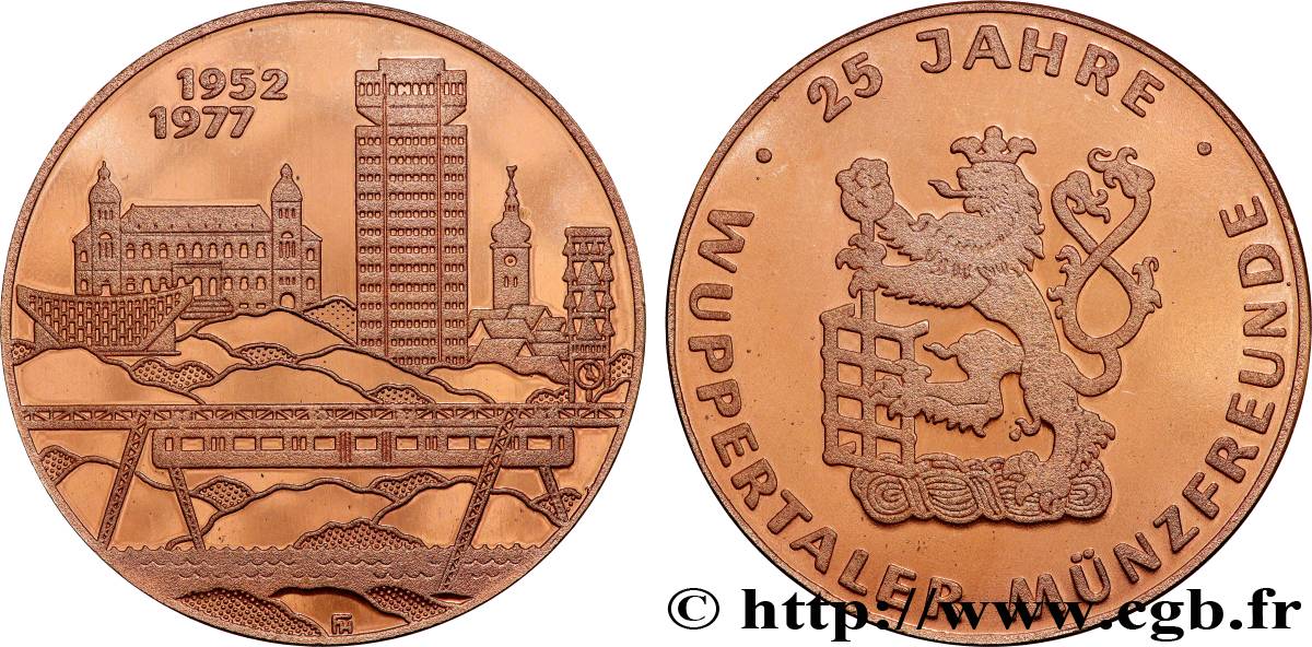 DEUTSCHLAND Médaille, 25e anniversaire de l’association numismatique Polierte Platte