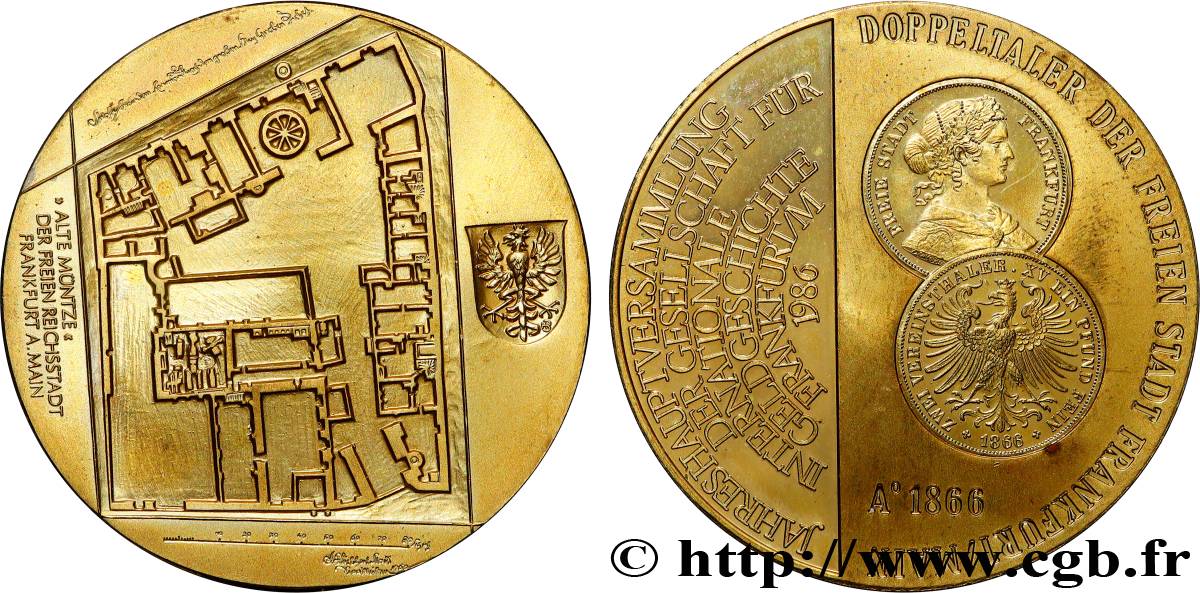 ALLEMAGNE Médaille, Histoire monétaire, Ville libre de Francfort TTB+