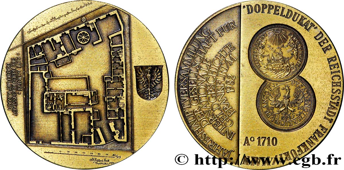 GERMANIA Médaille, Histoire monétaire, Ville libre de Francfort q.SPL