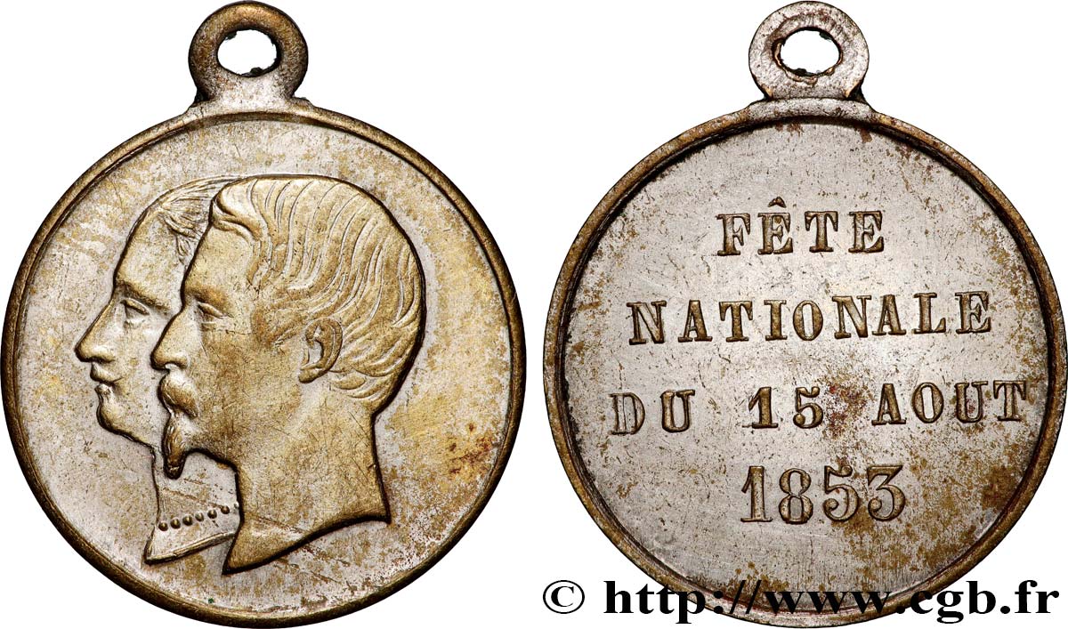 SECOND EMPIRE Médaille, Fête du 15 août TTB/TTB+