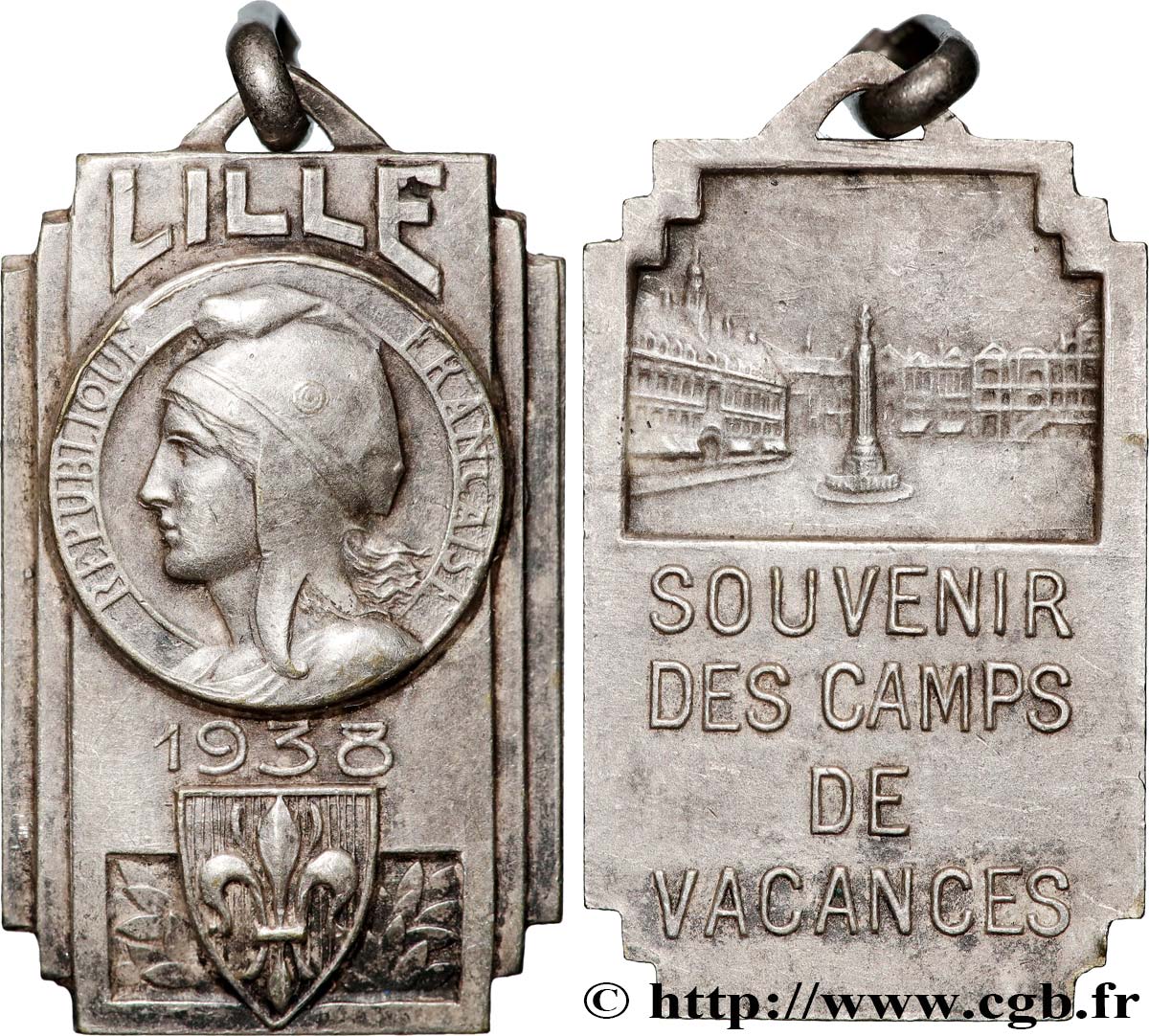 DRITTE FRANZOSISCHE REPUBLIK Plaquette, Souvenir des camps de vacances fVZ