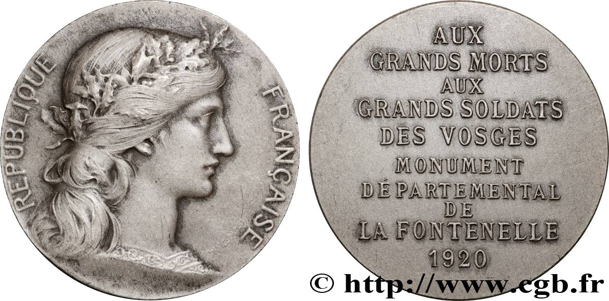 III REPUBLIC Médaille, Aux grands morts des Vosges AU