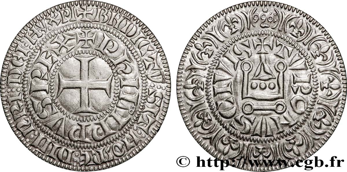 PHILIP IV  THE FAIR  Médaille, Reproduction Gros tournois à l O long MS