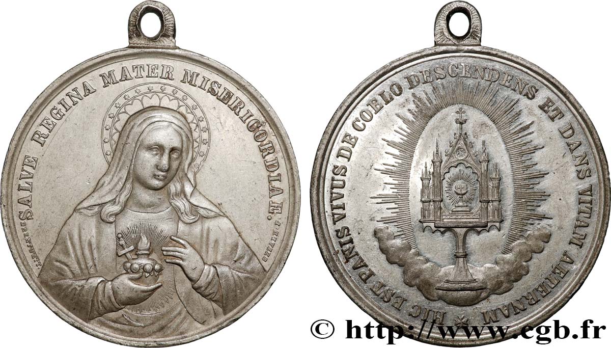 RELIGIOUS MEDALS Médaille, Vierge Marie miséricordieuse, Ostensoir XF/AU
