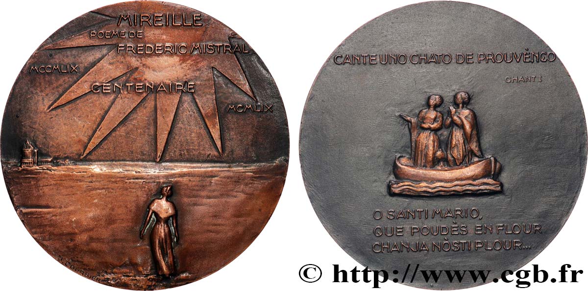 CINQUIÈME RÉPUBLIQUE Médaille, Centenaire de Mireille  TTB+/SUP