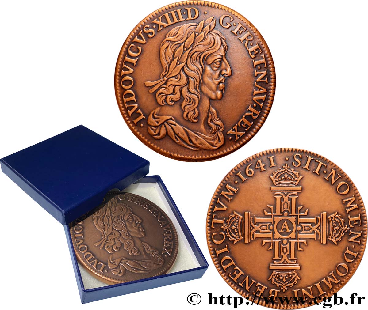 LOUIS XIII  Médaille, Reproduction de l’essai du demi-écu de Louis XIII par Warin, n°125 SPL