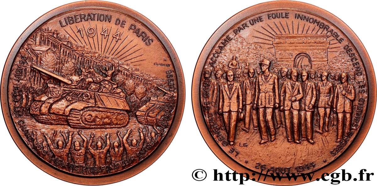 CINQUIÈME RÉPUBLIQUE Médaille, Quarantième anniversaire de la libération de Paris, n° 31 SUP