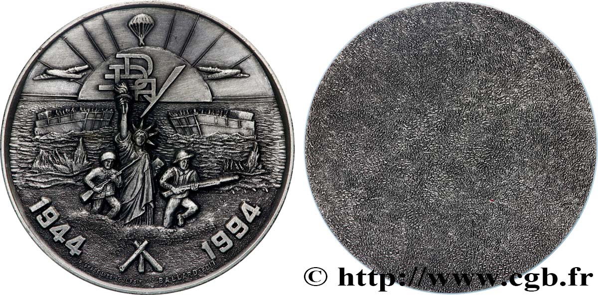 QUINTA REPUBLICA FRANCESA Médaille, Commémoration du débarquement en Normandie EBC