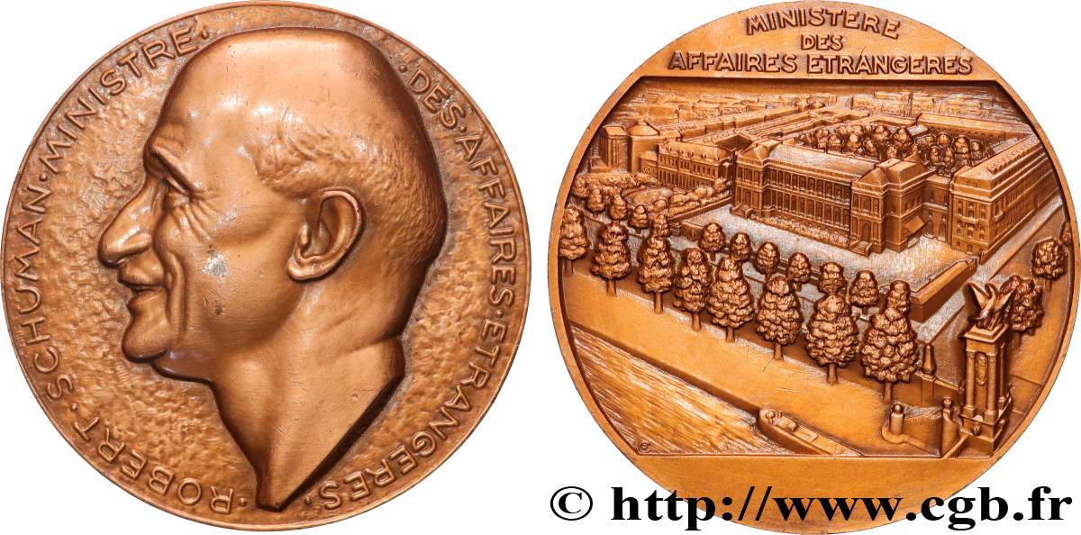 FUNFTE FRANZOSISCHE REPUBLIK Médaille, Robert Schuman fVZ