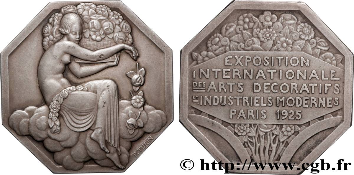 TROISIÈME RÉPUBLIQUE Médaille octogonale, Arts Décoratifs TTB+/SUP