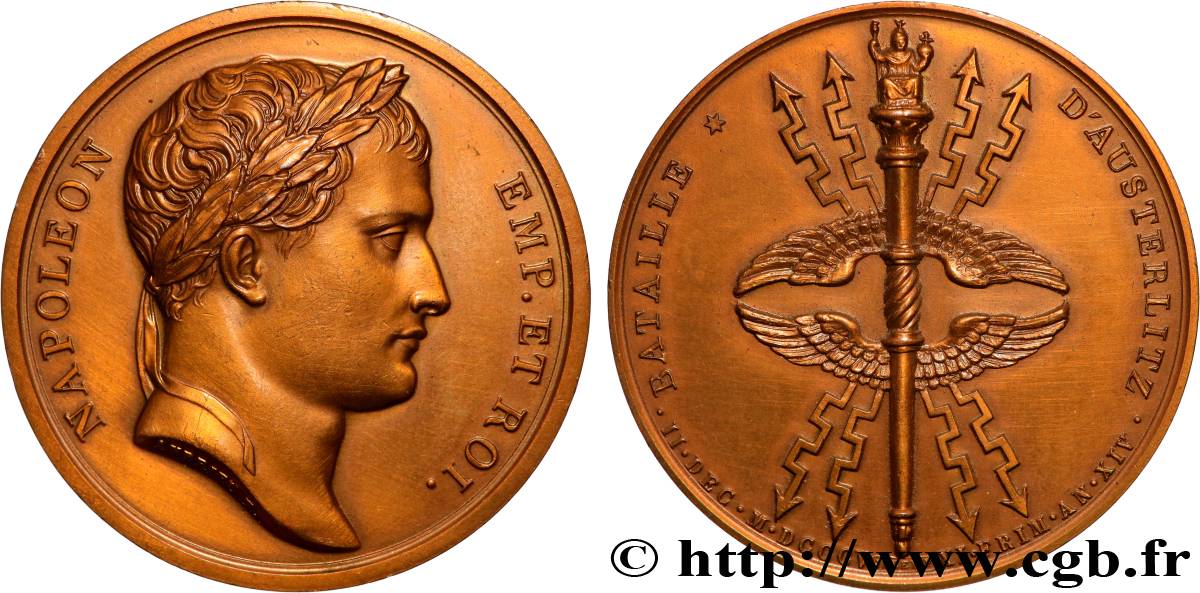 PRIMER IMPERIO Médaille, Bataille d’Austerlitz, refrappe EBC