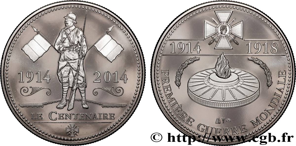V REPUBLIC Médaille commémorative, Centenaire de la Première Guerre Mondiale MS