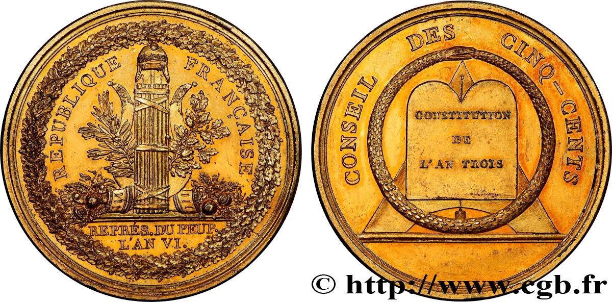 DIRECTOIRE Médaille, Conseil des Cinq-Cents AU/AU