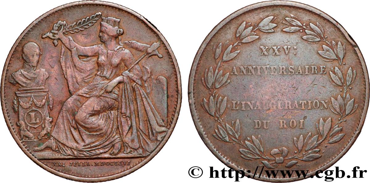 BELGIQUE Médaille, 25e anniversaire de règne TB+