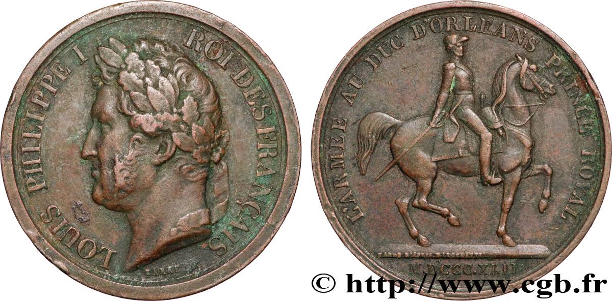 LOUIS-PHILIPPE Ier Médaille, Offerte par l’armée à Louis-Philippe TTB