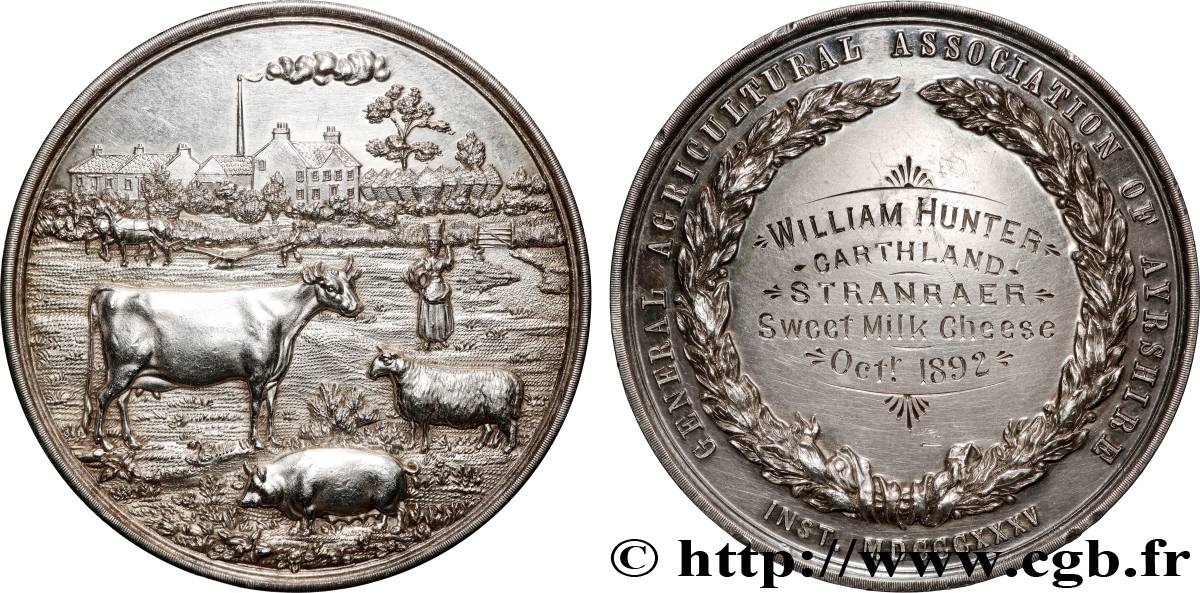 GRAN BRETAÑA - VICTORIA Médaille, General Agricultural Association of Ayrshire EBC