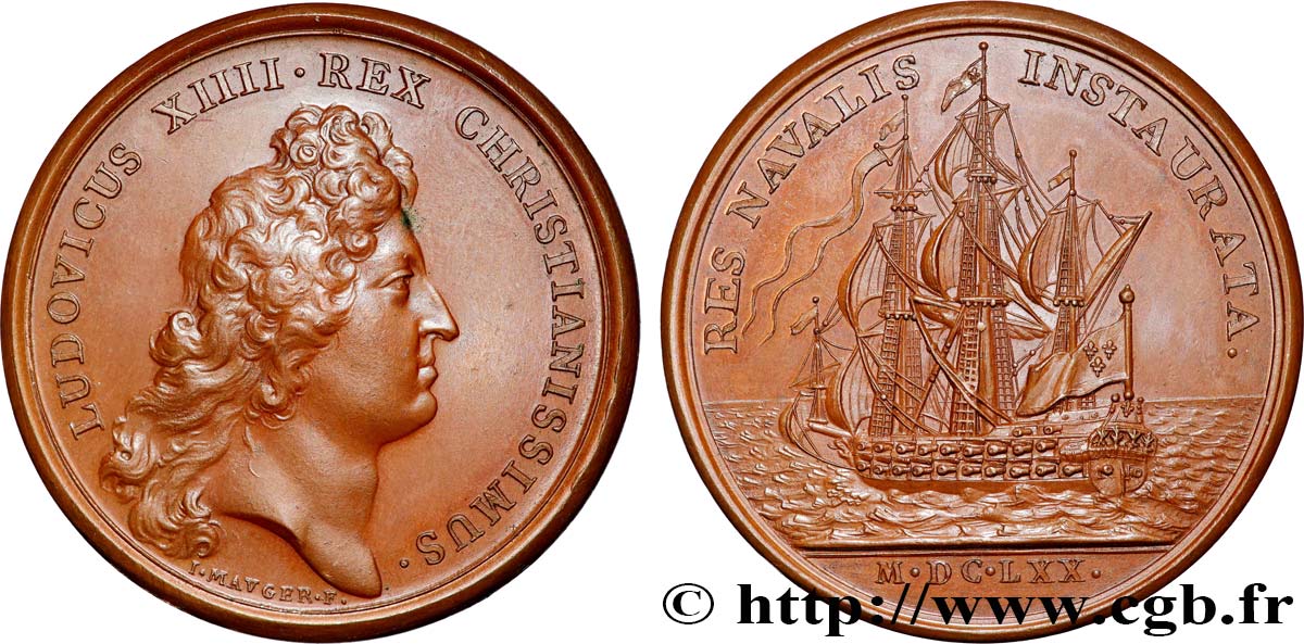LOUIS XIV LE GRAND OU LE ROI SOLEIL Médaille, Marine française SUP/SUP+