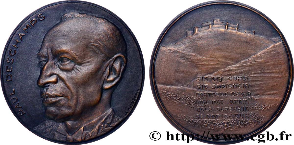 V REPUBLIC Médaille, Paul Deschamps, conservateur de musée AU