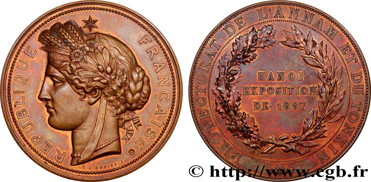 TERZA REPUBBLICA - Indocina francese - PROTETTORATO TONKIN  Médaille, Exposition d’Hanoi SPL