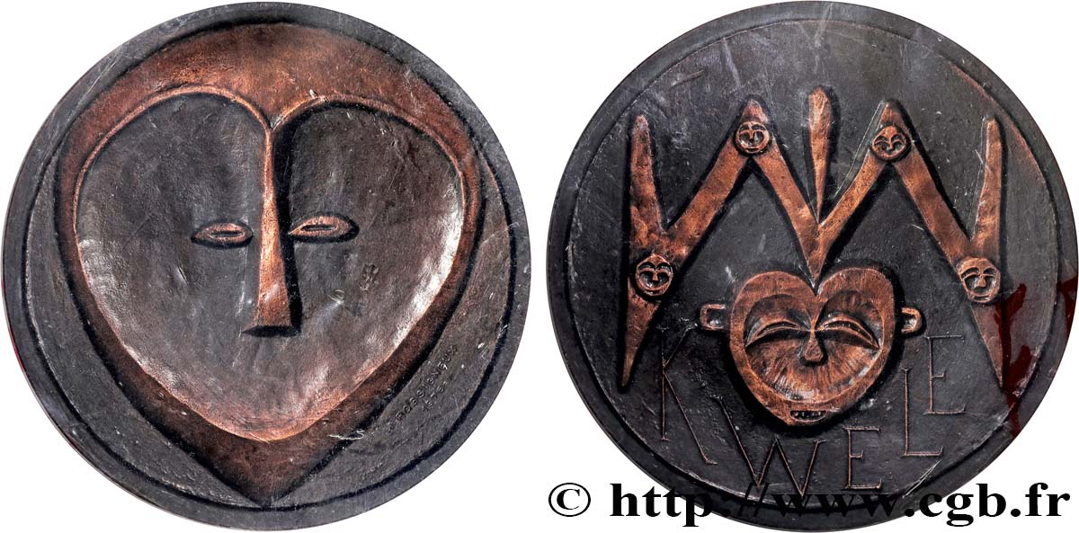 V REPUBLIC Médaille, Les Kwele, Exemplaire Éditeur MS