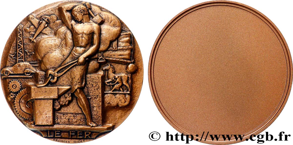 COMPANIES, INDUSTRIES AND MISCELLANEOUS TRADES Médaille, Le fer, refrappe MS