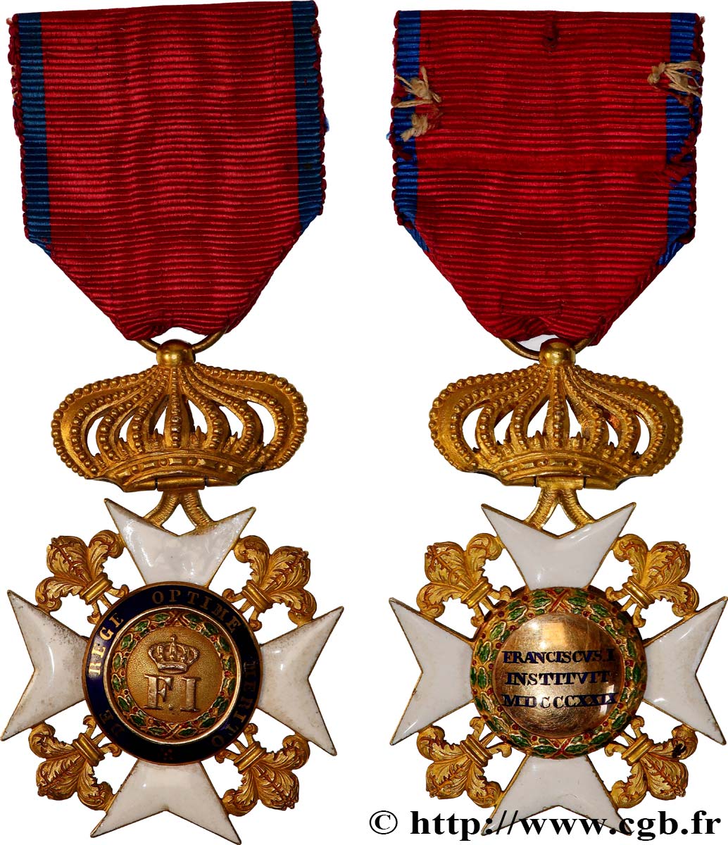 ITALIEN - KÖNIGREICH BEIDER SIZILIEN Médaille, Ordre Royal de Francois Ier des Deux Siciles, Croix de chevalier SS/fVZ