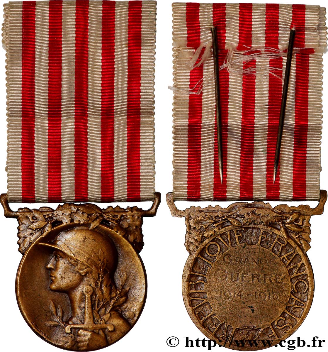 TROISIÈME RÉPUBLIQUE Médaille commémorative de la guerre 1914-1918 TTB+
