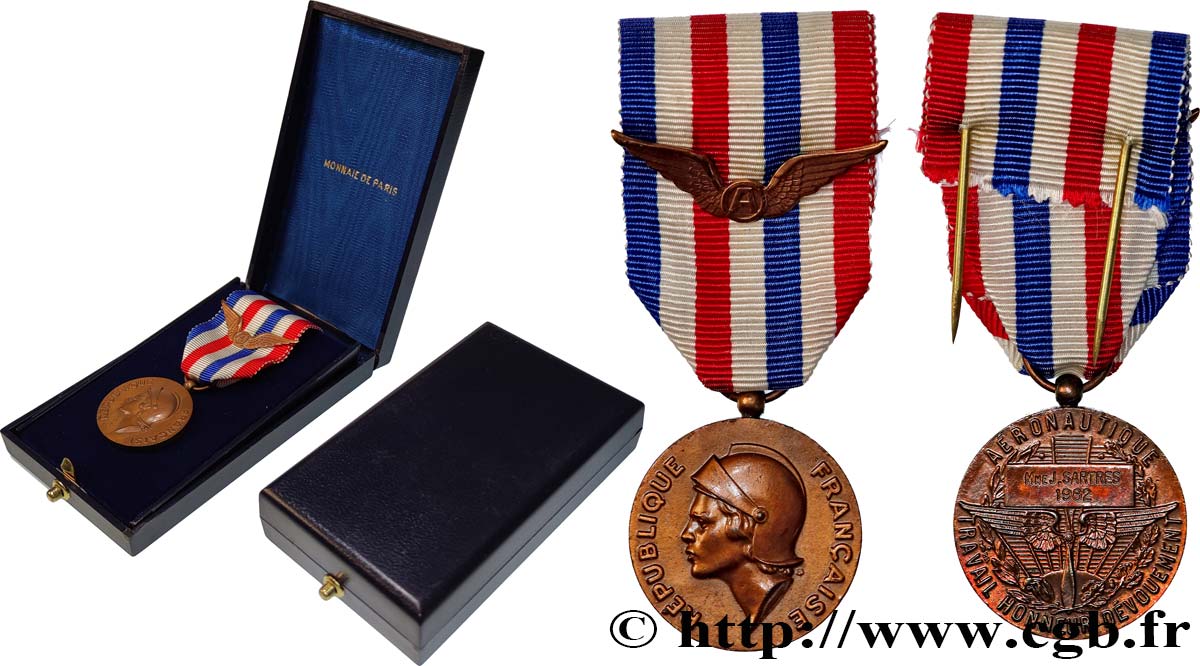 CINQUIÈME RÉPUBLIQUE Médaille d’honneur, Aéronautique TTB+