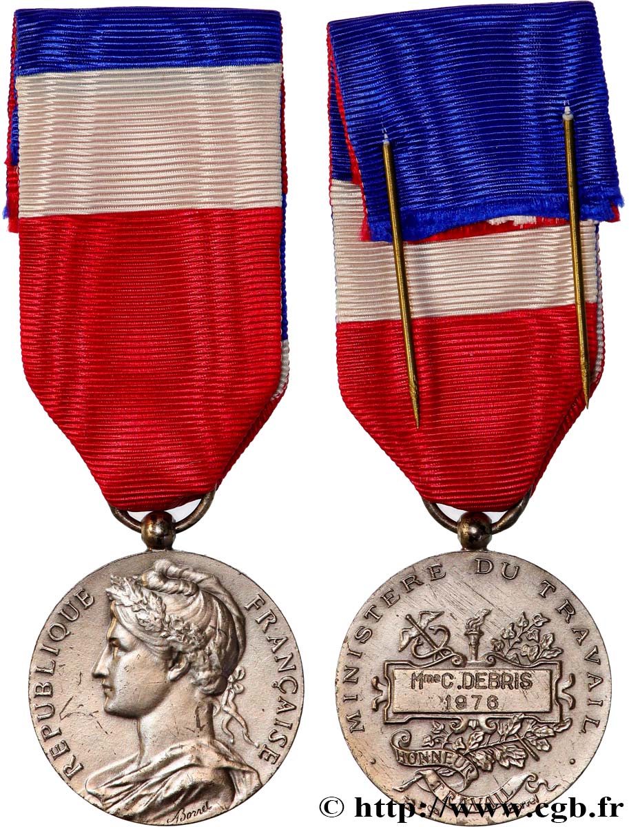 V REPUBLIC Médaille d’honneur du Travail, Ministère du Travail XF