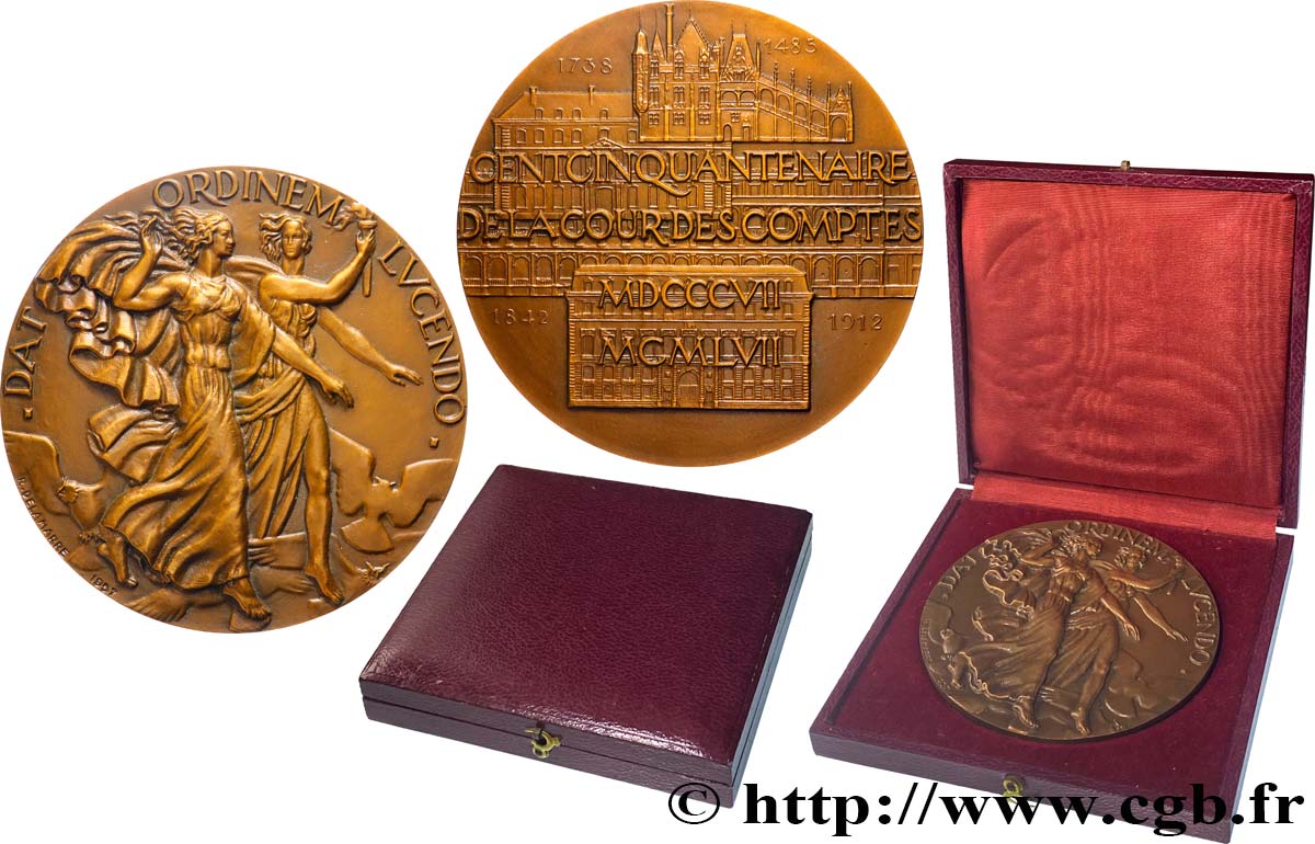 QUINTA REPUBLICA FRANCESA Médaille, Cent-cinquantenaire de la cour des comptes EBC