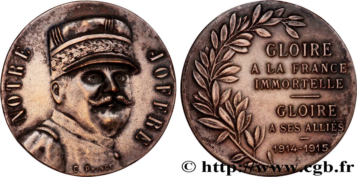 TROISIÈME RÉPUBLIQUE Médaille, Notre Joffre, Gloire à la France immortelle TTB