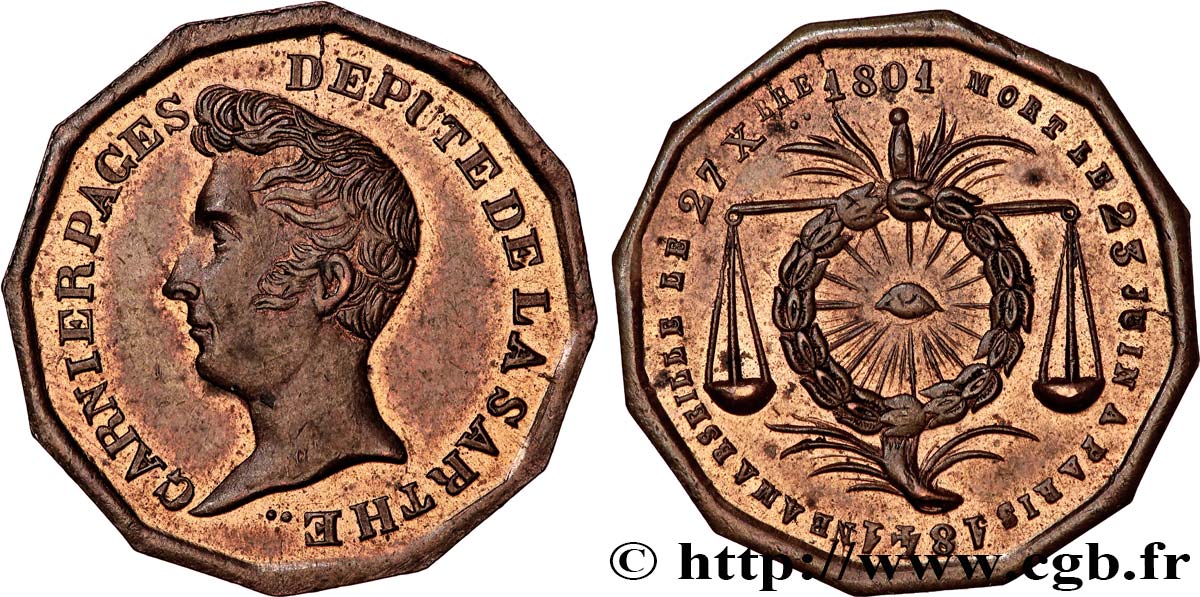 LUIGI FILIPPO I Médaille, Étienne-Joseph-Louis Garnier-Pages  q.SPL