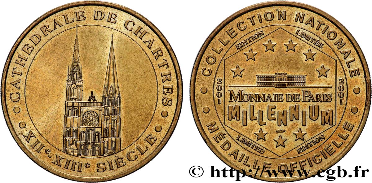 MÉDAILLES TOURISTIQUES Médaille touristique, Cathédrale de Chartres SUP