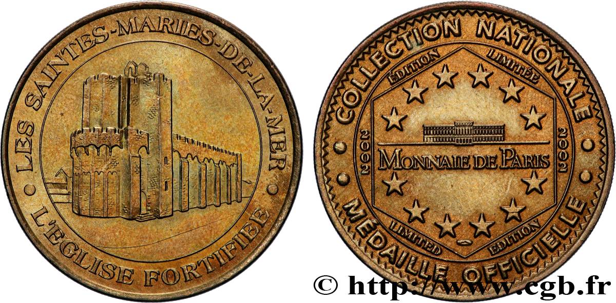 MÉDAILLES TOURISTIQUES Médaille touristique, Église fortifiée de Saintes-Maries-de-la-Mer TTB+