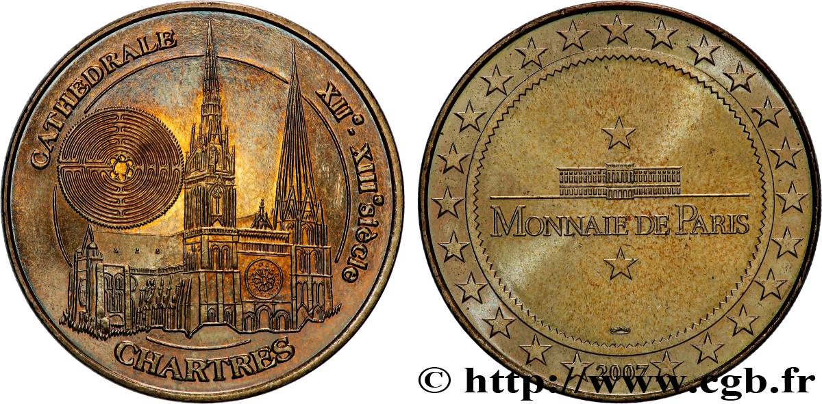 TOURISTIC MEDALS Médaille touristique, Cathédrale de Chartres AU