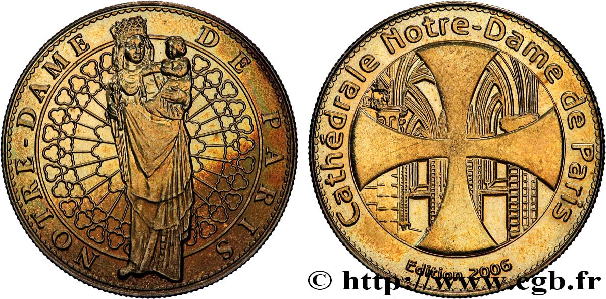 TOURISTIC MEDALS Médaille touristique, Notre-Dame de Paris AU